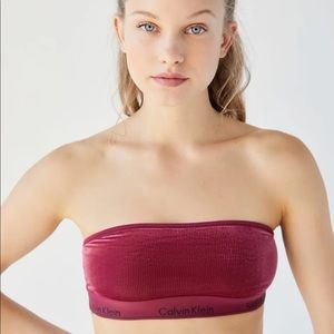 Calvin Klein crushed velvet plum bandeau